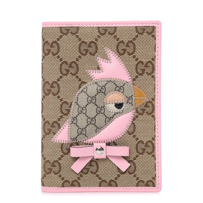 Gucci GG Monogram Mini Zoo Bird Passport Case Pink 1 of 6