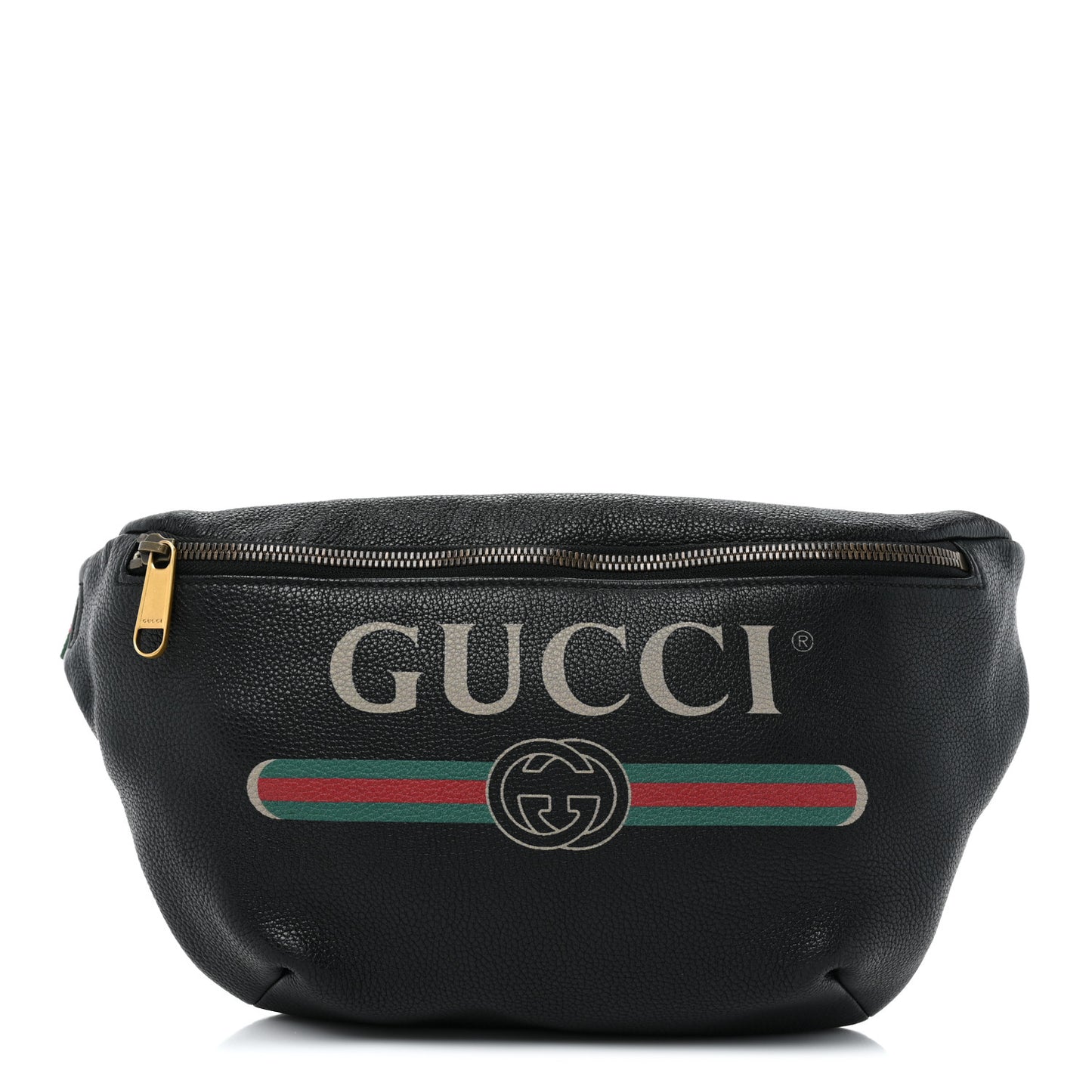 Grained Calfskin Logo Belt Bag Black