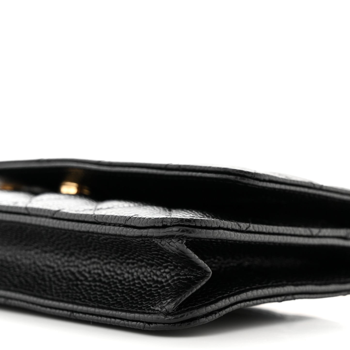 Caviar Quilted Wallet on Chain WOC Black