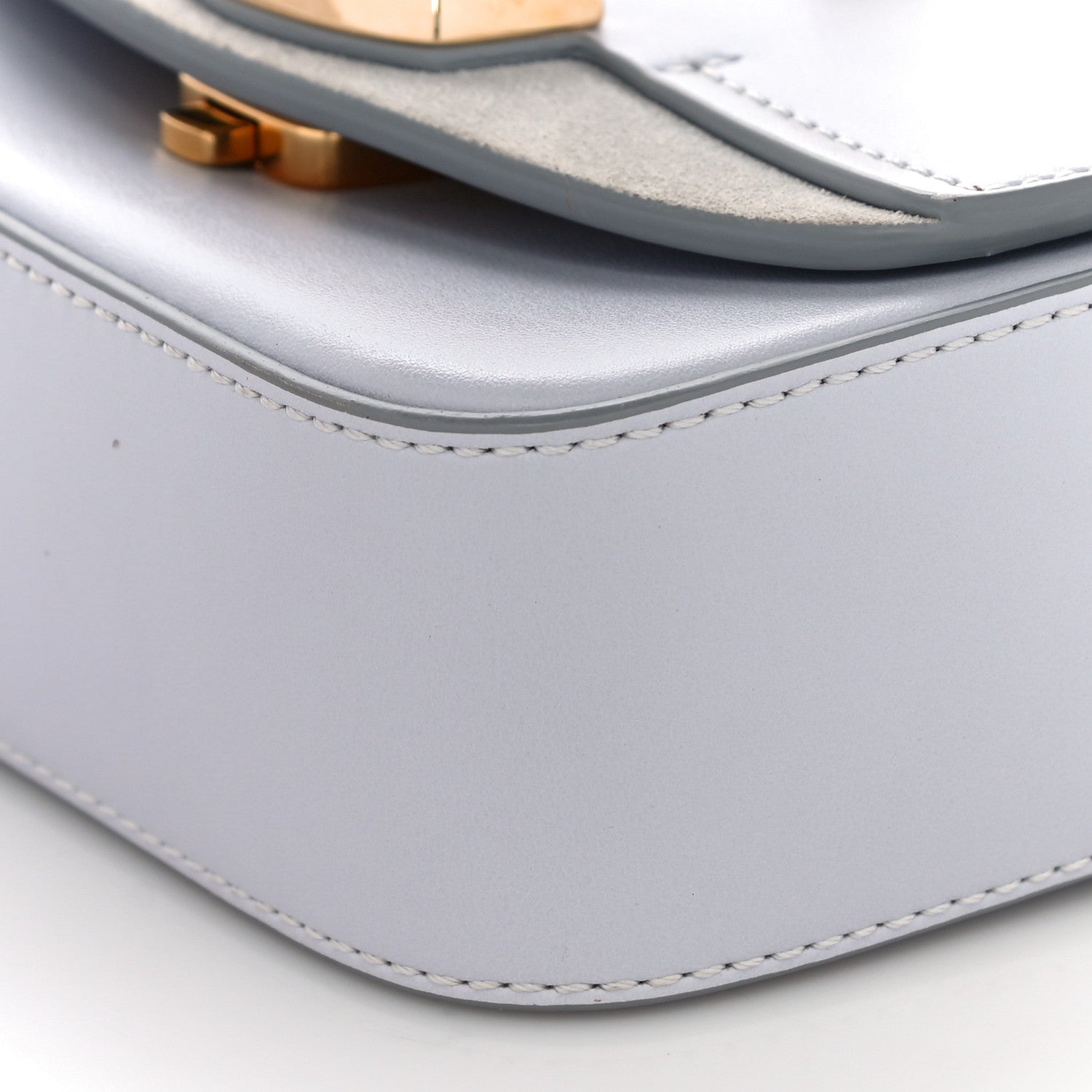 Chloe Shiny Calfskin Suede Mini C Double Carry Cloudy Blue 9 of 9