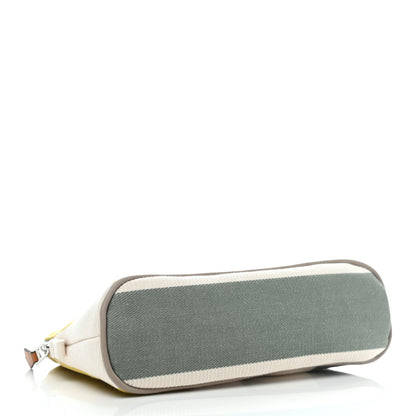 Hermes Cotton Stripe Bolide Rayures Rocabar Mini Travel Cosmetic Pouch Absinthe 4 of 7