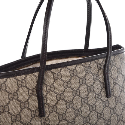 Gucci GG Supreme Monogram Small Zippered Tote Dark Brown 12 of 14