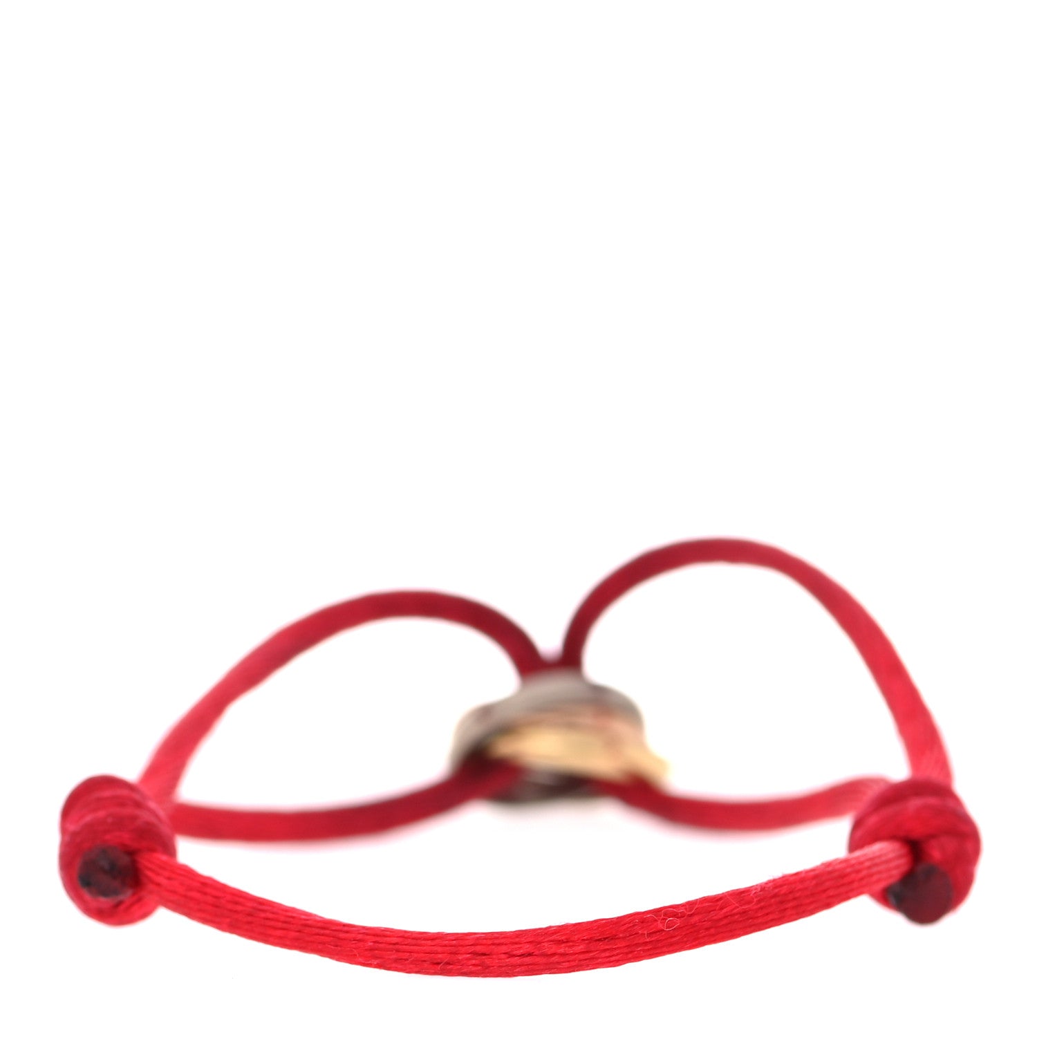 Cartier 18K Pink Yellow White Gold Trinity Cord Bracelet Red 3 of 9