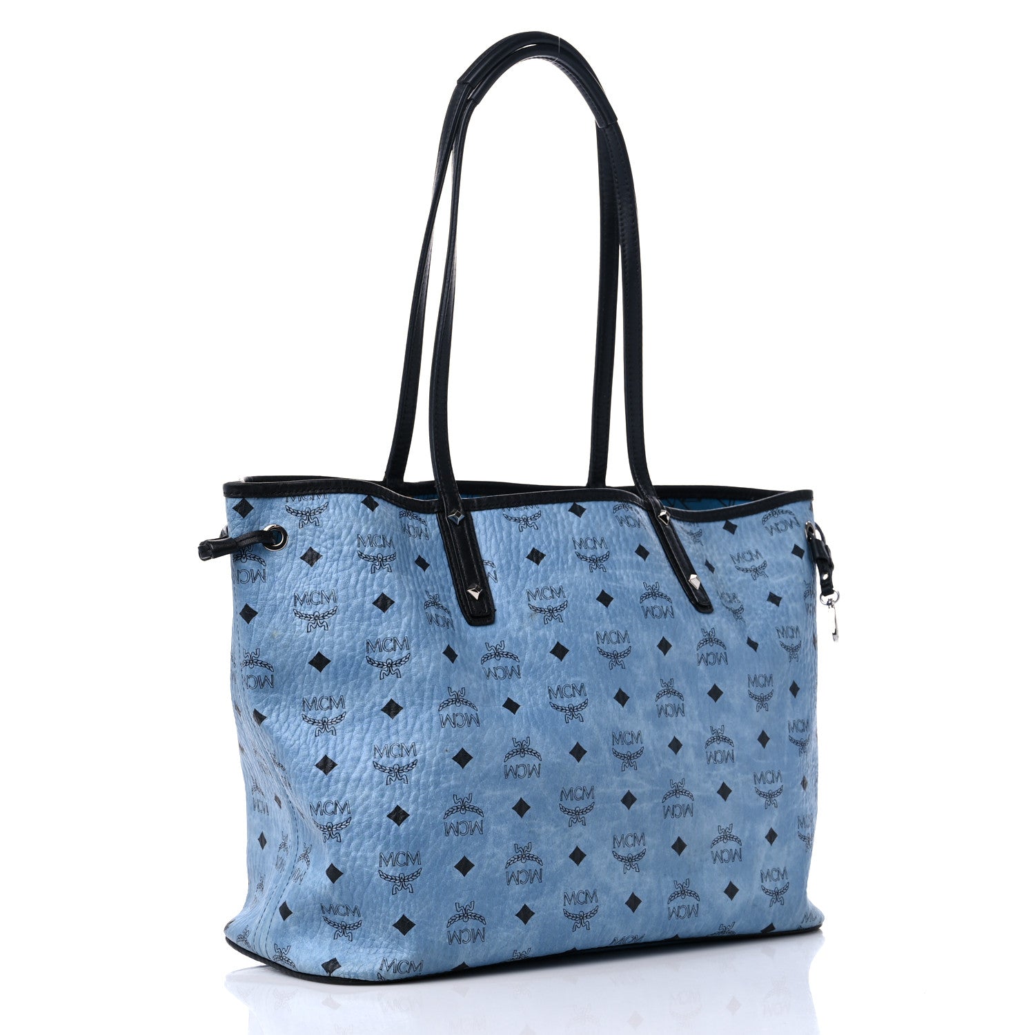 MCM Visetos Large Project Reversible Shopper Tote Munich Blue 4 of 21