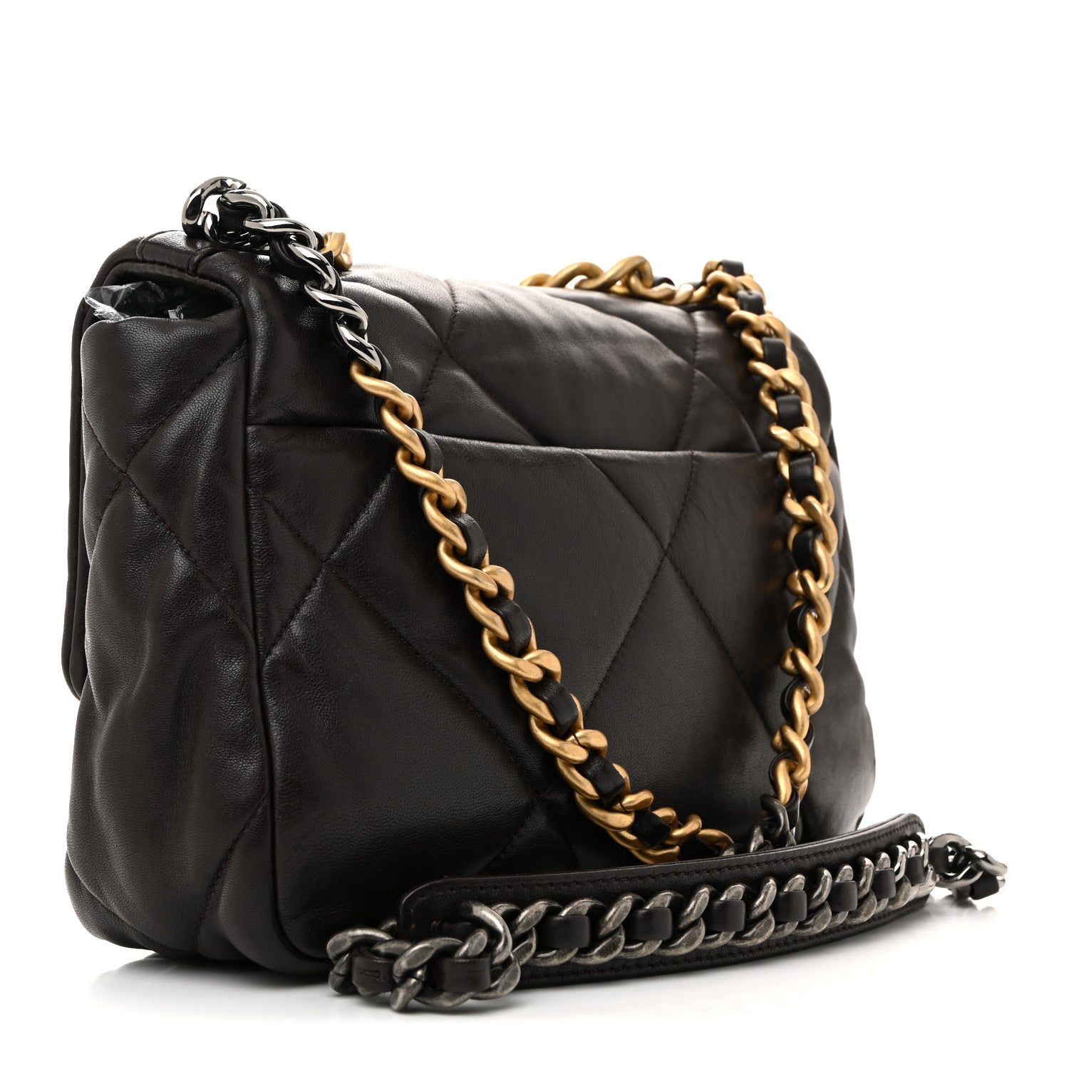 Chanel Lambskin Quilted Medium Chanel 19 Flap Dark Brown 3 of 13