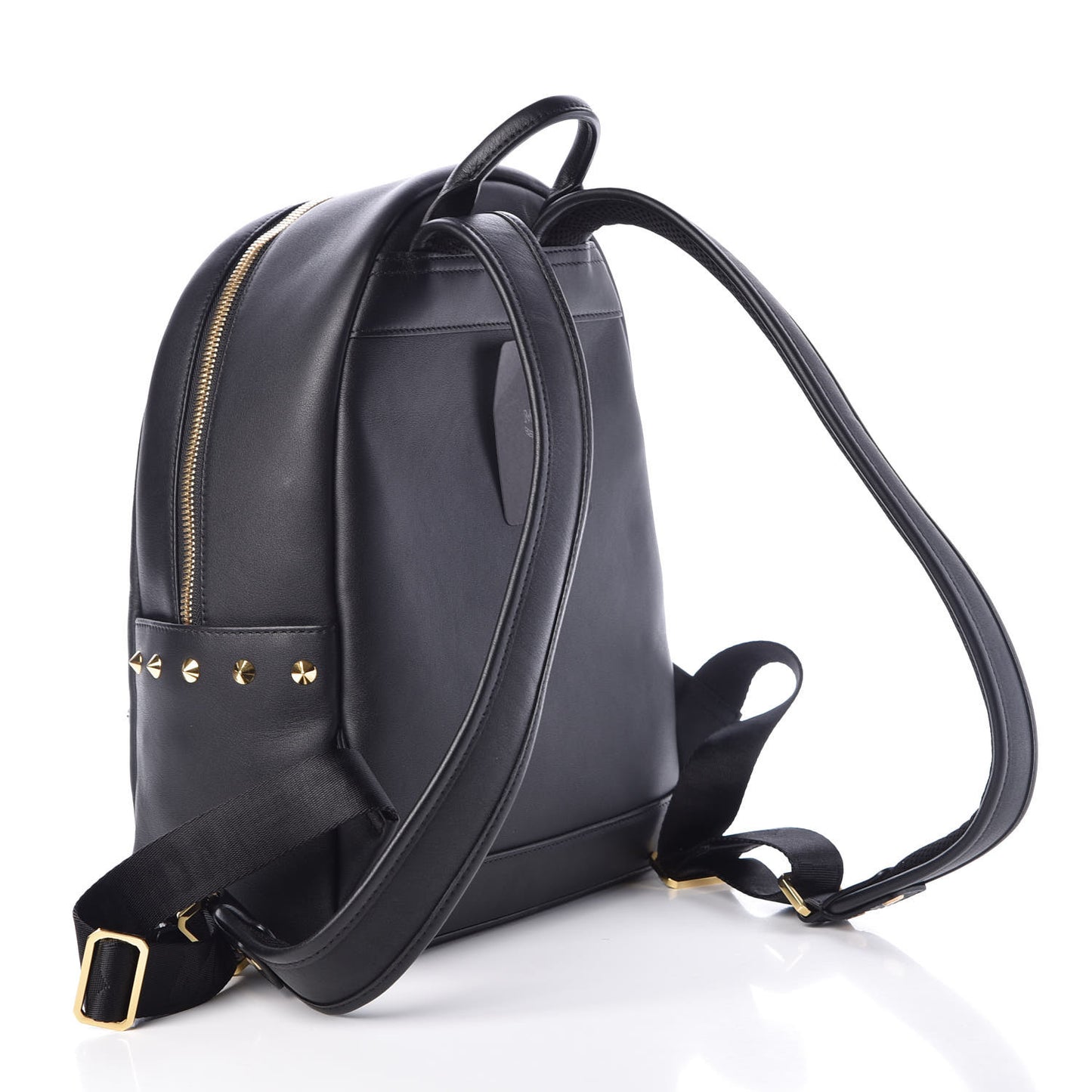 Smooth Calfskin Radial Studded Small Stark Backpack Black