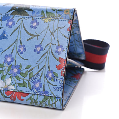 Gucci Calfskin Bamboo Web New Flora Medium Nymphaea Top Handle Bag Azure 11 of 12
