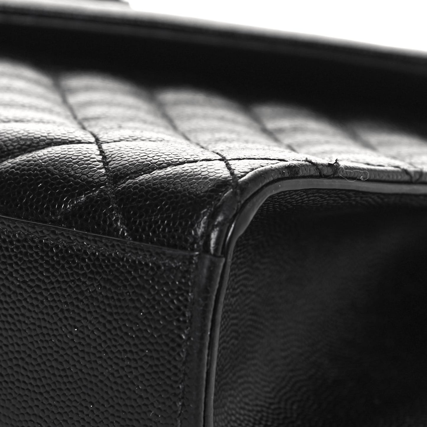 Grain De Poudre Textured Mixed Matelasse Large Triquilt Monogram Monochrome Satchel Black