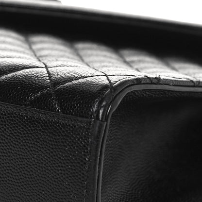 Saint Laurent Grain De Poudre Textured Mixed Matelasse Large Triquilt Monogram Monochrome Satchel Black 6 of 12