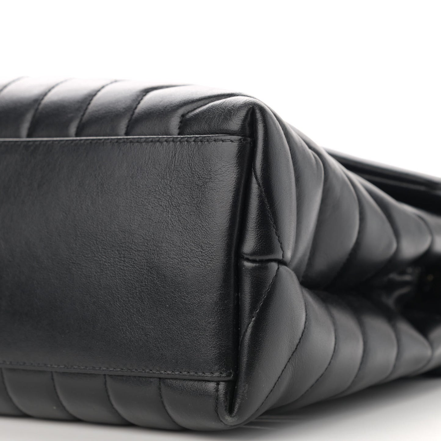 Calfskin Y Quilted Monogram Medium Loulou Chain Satchel Black