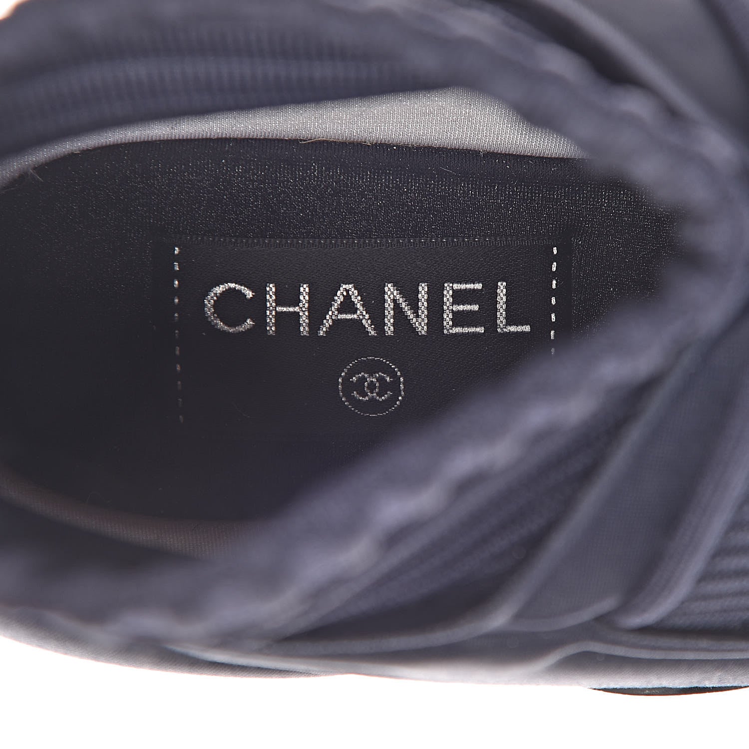Chanel Stretch Fabric Womens CC Sneakers 37 Blue 6 of 11