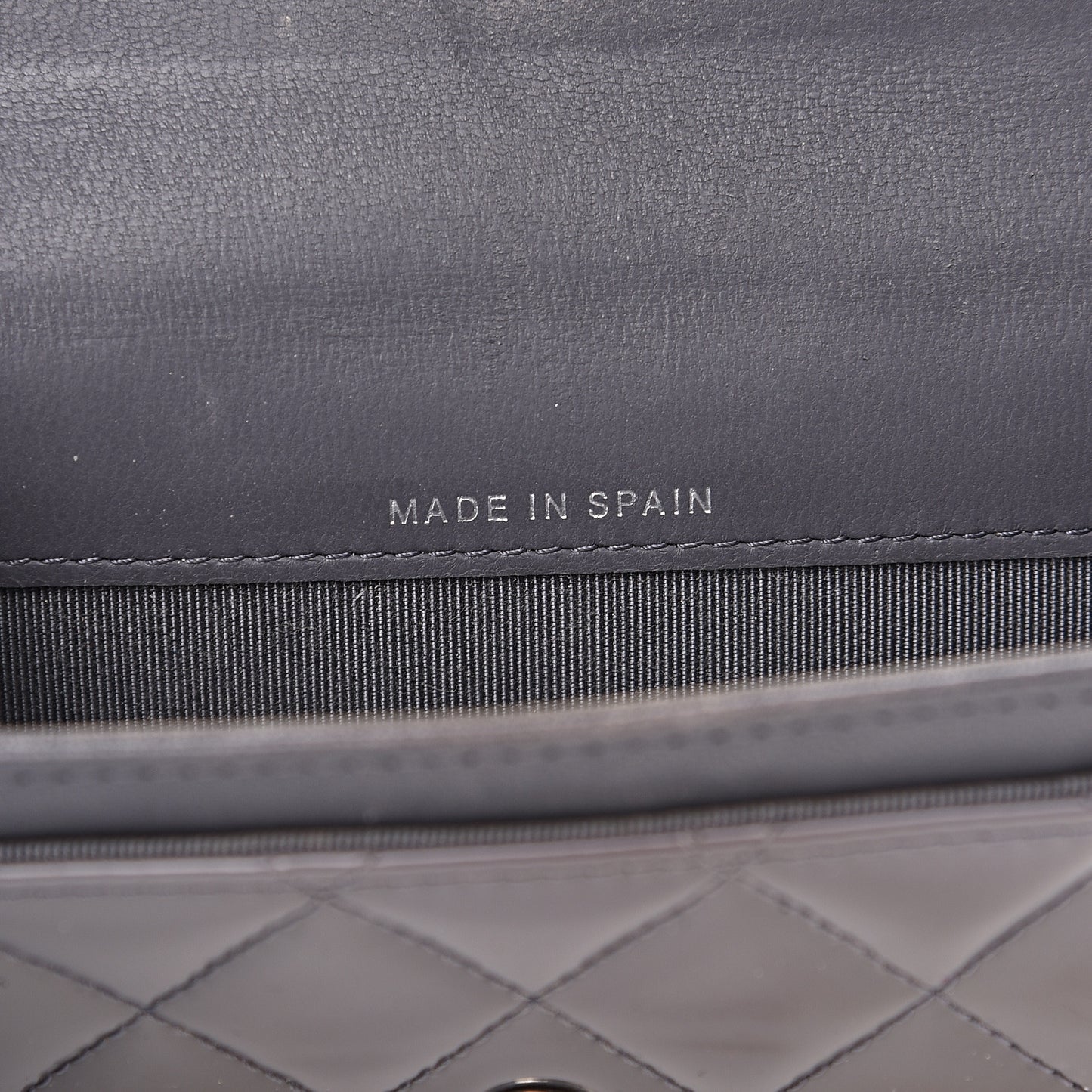 Patent Quilted Flap Card Holder Brown