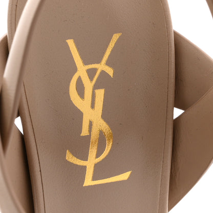 Saint Laurent Calfskin Tribute 105 Platform Sandals 36.5 Dark Beige 7 of 10