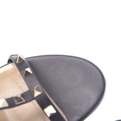 Valentino Garavani Calfskin Rockstud 60mm City Sandals 38 Black 7 of 9