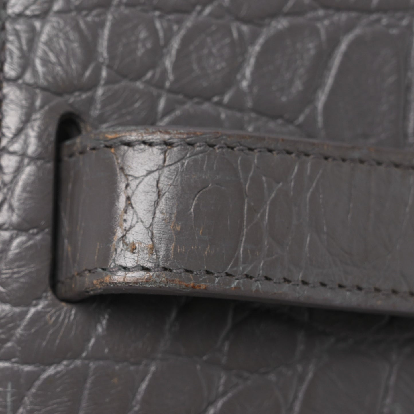 Calfskin Crocodile Embossed Small Sac de Jour Fog