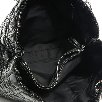 Christian Dior Patent Cannage Dior Soft Shopping Tote Black 5 of 8