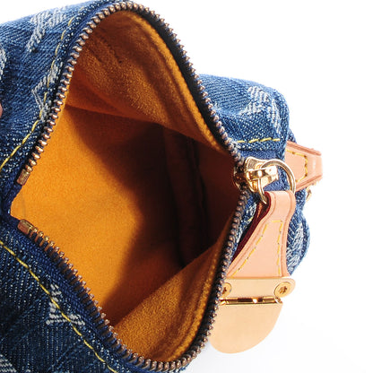Louis Vuitton Monogram Denim Pochette Speedy PM Key Holder Blue 5 of 7