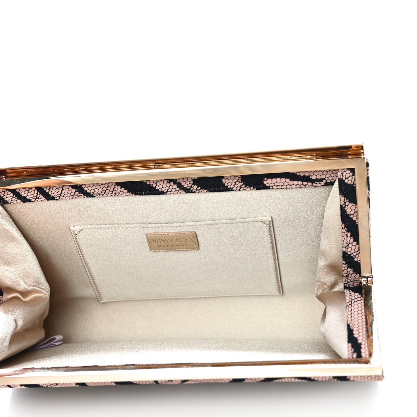 Suede Lace Zebra Print Cayla Clutch Vintage Rose
