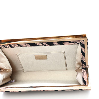 Jimmy Choo Suede Lace Zebra Print Cayla Clutch Vintage Rose 5 of 11