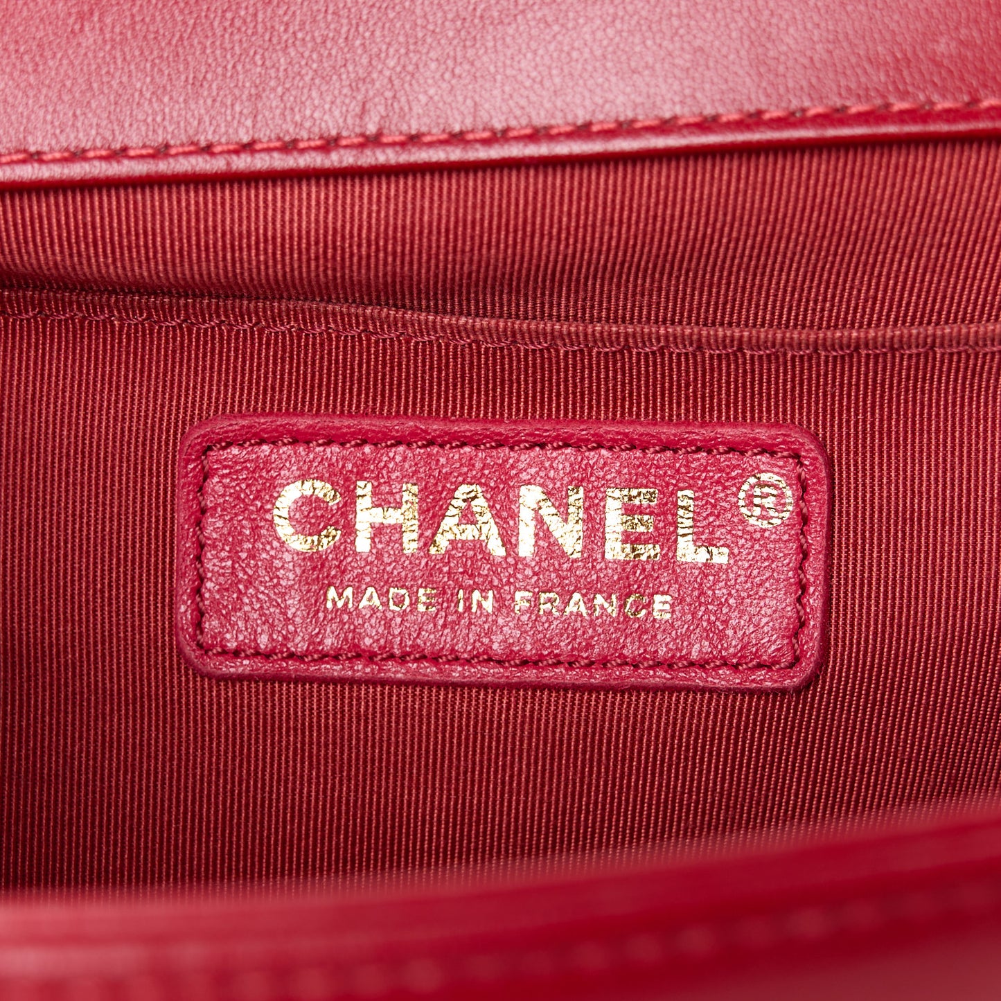 Lambskin Quilted Medium Boy Flap Red
