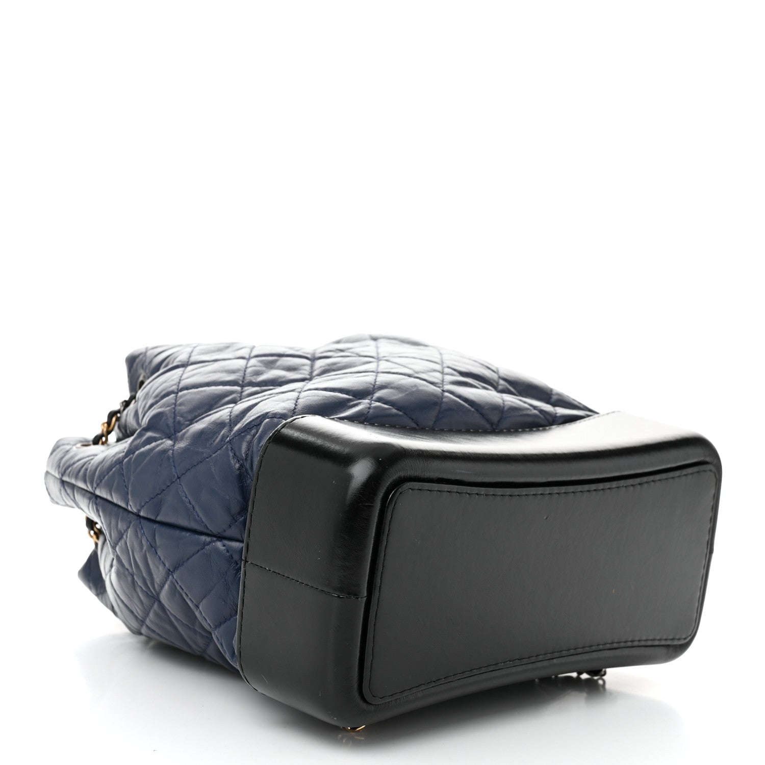 Chanel Aged Calfskin Quilted Gabrielle Backpack Navy Black 4 of 12