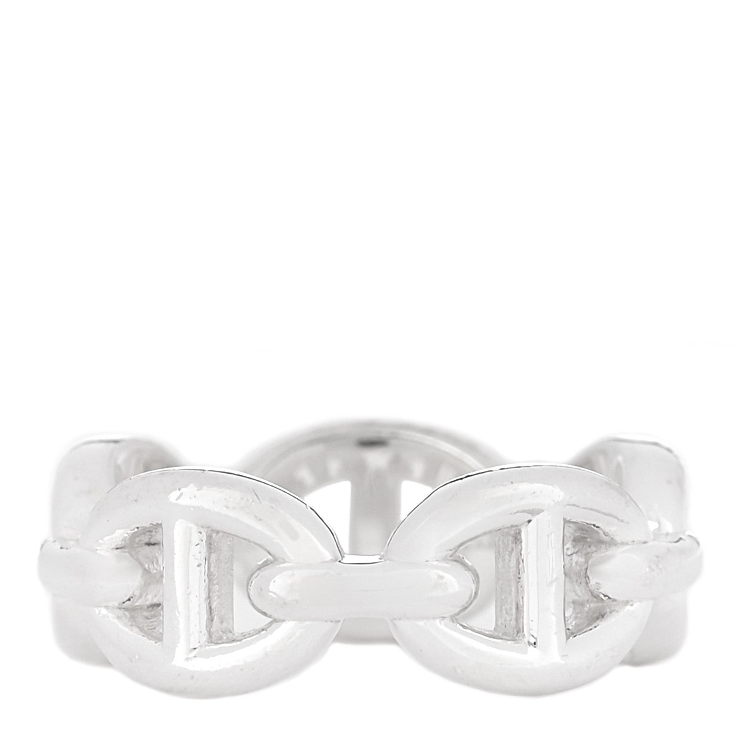 Hermes Sterling Silver PM Chaine d'Ancre Enchainee Band Ring 49 4.75 3 of 6