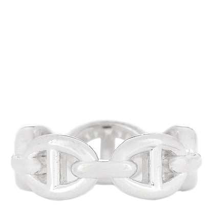 Hermes Sterling Silver PM Chaine d'Ancre Enchainee Band Ring 49 4.75 3 of 6