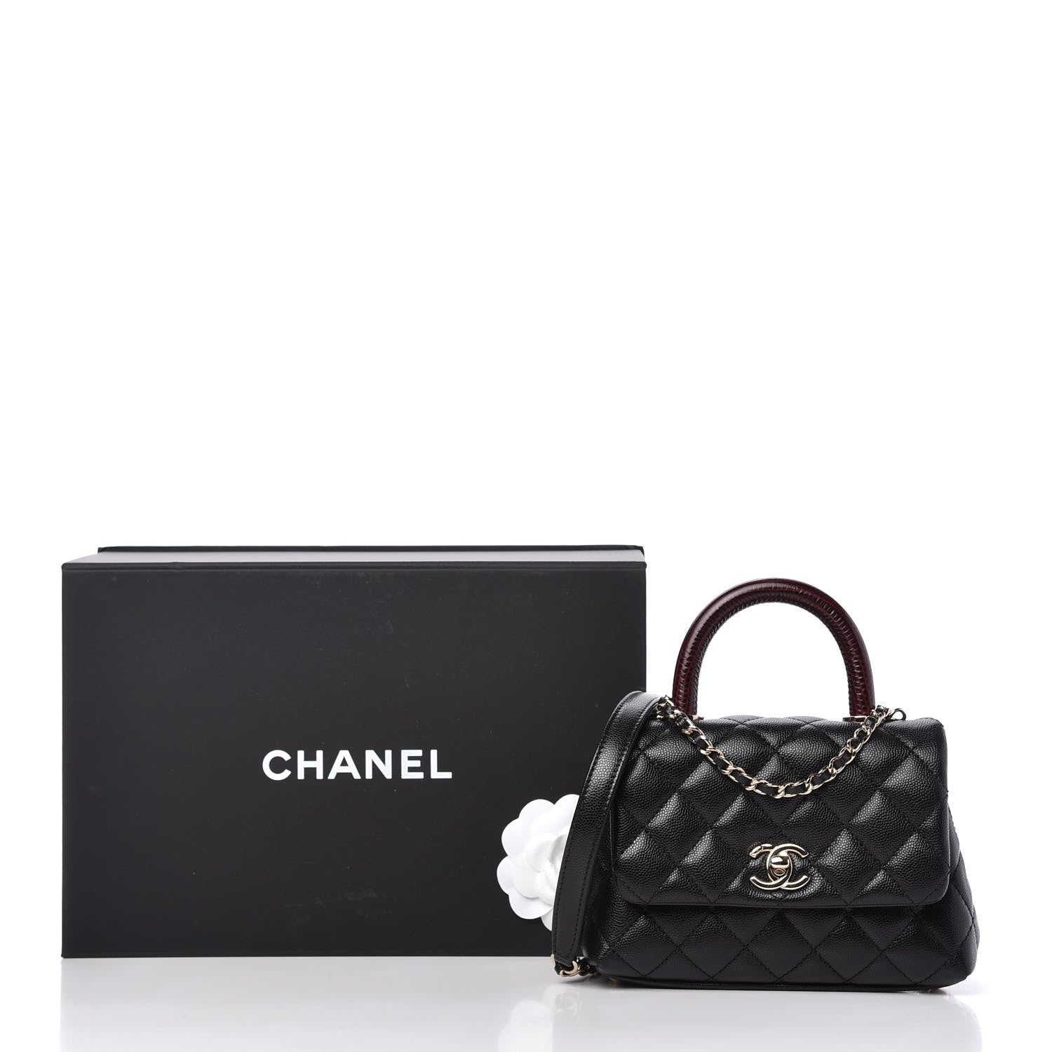 Chanel Caviar Lizard Embossed Quilted Extra Mini Coco Handle Flap Black 12 of 12