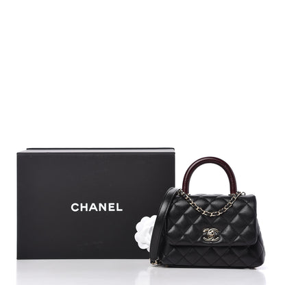 Chanel Caviar Lizard Embossed Quilted Extra Mini Coco Handle Flap Black 12 of 12