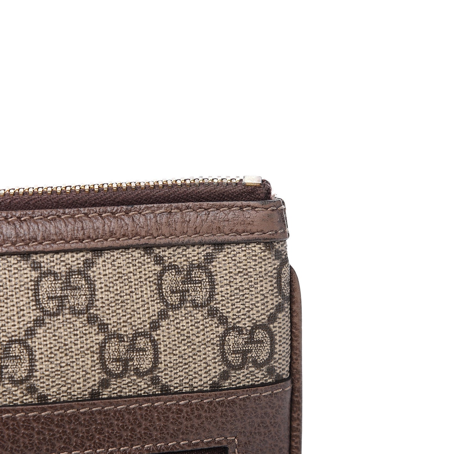 GG Supreme Monogram Large Ophidia Pouch Clutch Brown