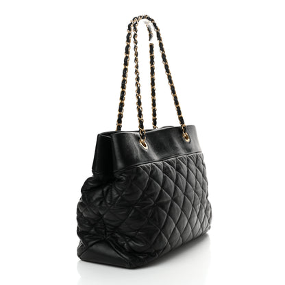 Chanel Calfskin Quilted Large Soft Elegance Tote Black 3 of 11
