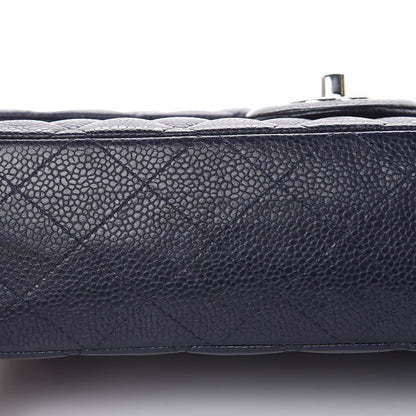 Chanel Caviar Quilted Medium Double Flap Dark Blue 11 of 18