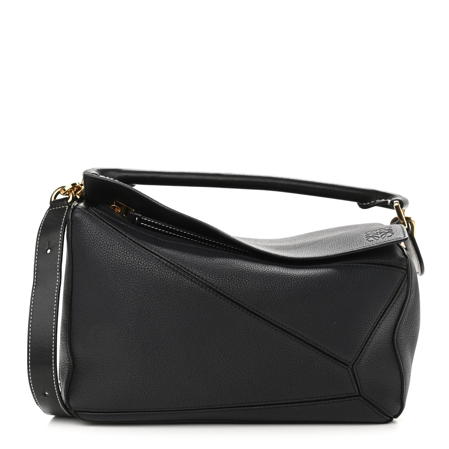 Calfskin Medium Puzzle Bag Midnight Blue Black