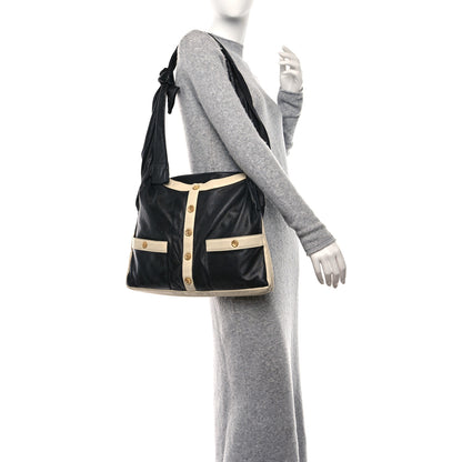 Chanel Lambskin Large Girl Bag Black Beige 2 of 15