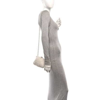 Chanel Shearling Sheepskin Lambskin Quilted Clutch With Chain White 2 of 10