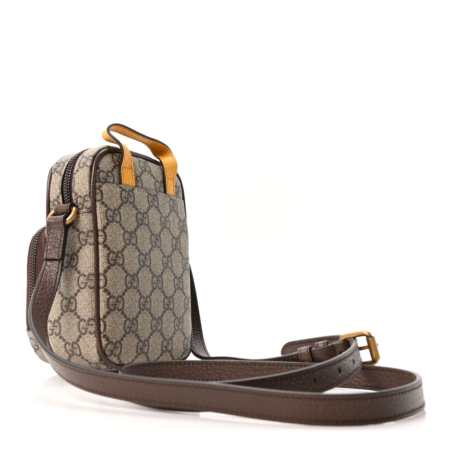 Gucci GG Supreme Monogram Mini Neo Vintage Double Zip Messenger Bag Beige New Acero Crop 3 of 9