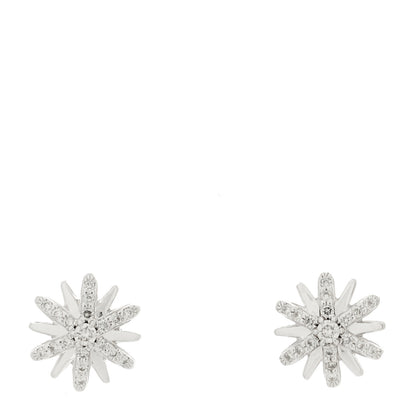 David Yurman Sterling Silver Diamond 10mm Petite Starburst Earrings 1 of 4