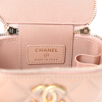 Chanel Calfskin Quilted Mini Perfect Fit Vanity Case With Chain Beige 6 of 11