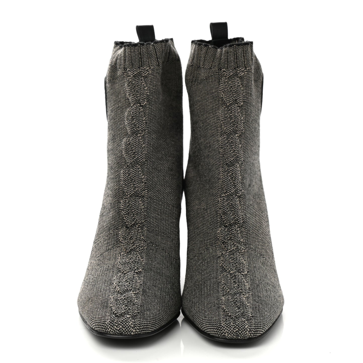 Knit Calfskin Volver 60 Ankle Boots 38 Nocciola Black