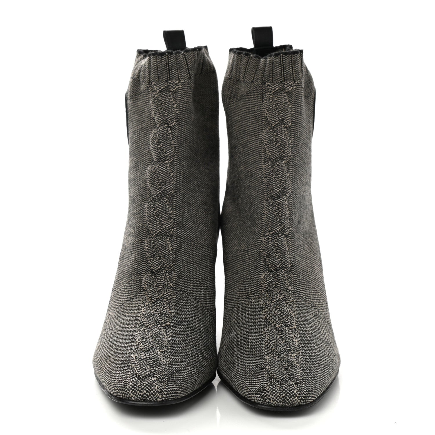 Hermes Knit Calfskin Volver 60 Ankle Boots 38 Nocciola Black 2 of 9