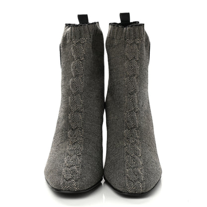 Hermes Knit Calfskin Volver 60 Ankle Boots 38 Nocciola Black 2 of 9