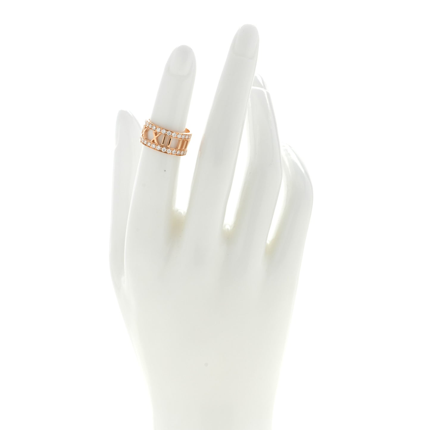 18K Rose Gold Diamond Wide Atlas Open Ring 48 4.5