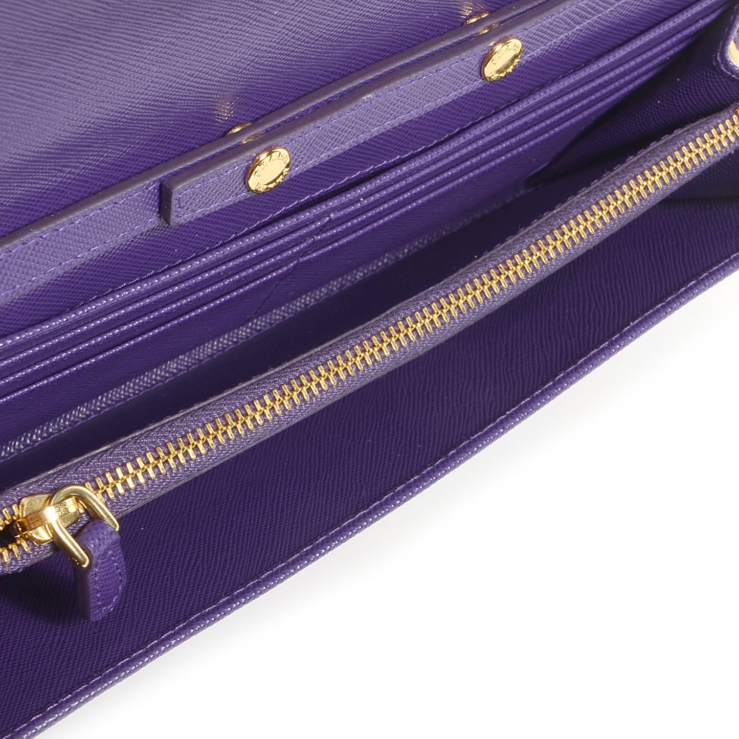Saffiano Metal Oro Chain Wallet Viola