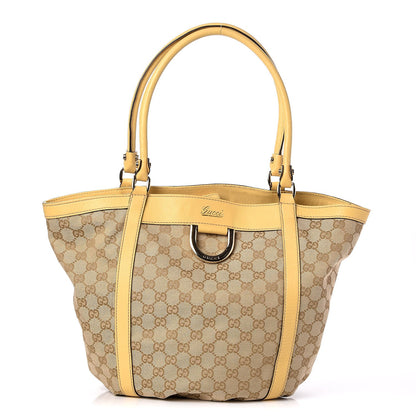 Gucci Monogram Medium D Gold Ring Tote Yellow 1 of 7
