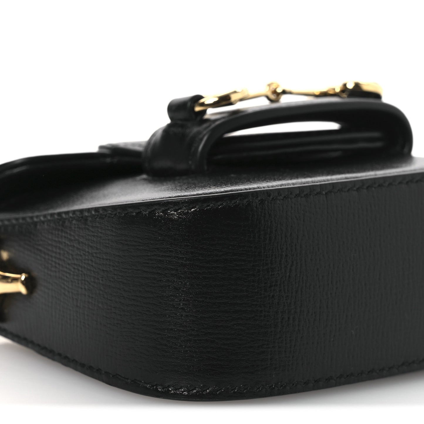 Azalea Calfskin Horsebit 1955 Super Mini Crossbody Bag Black