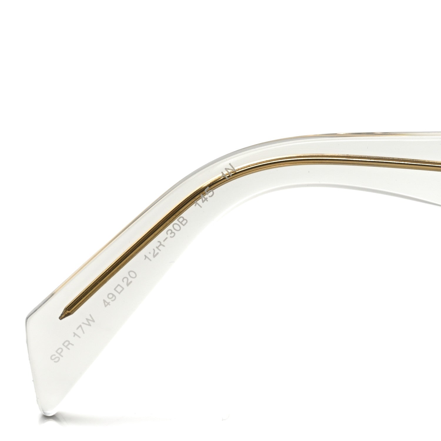 Prada Acetate Symbole Sunglasses SPR 17W Transparent Gold 7 of 8