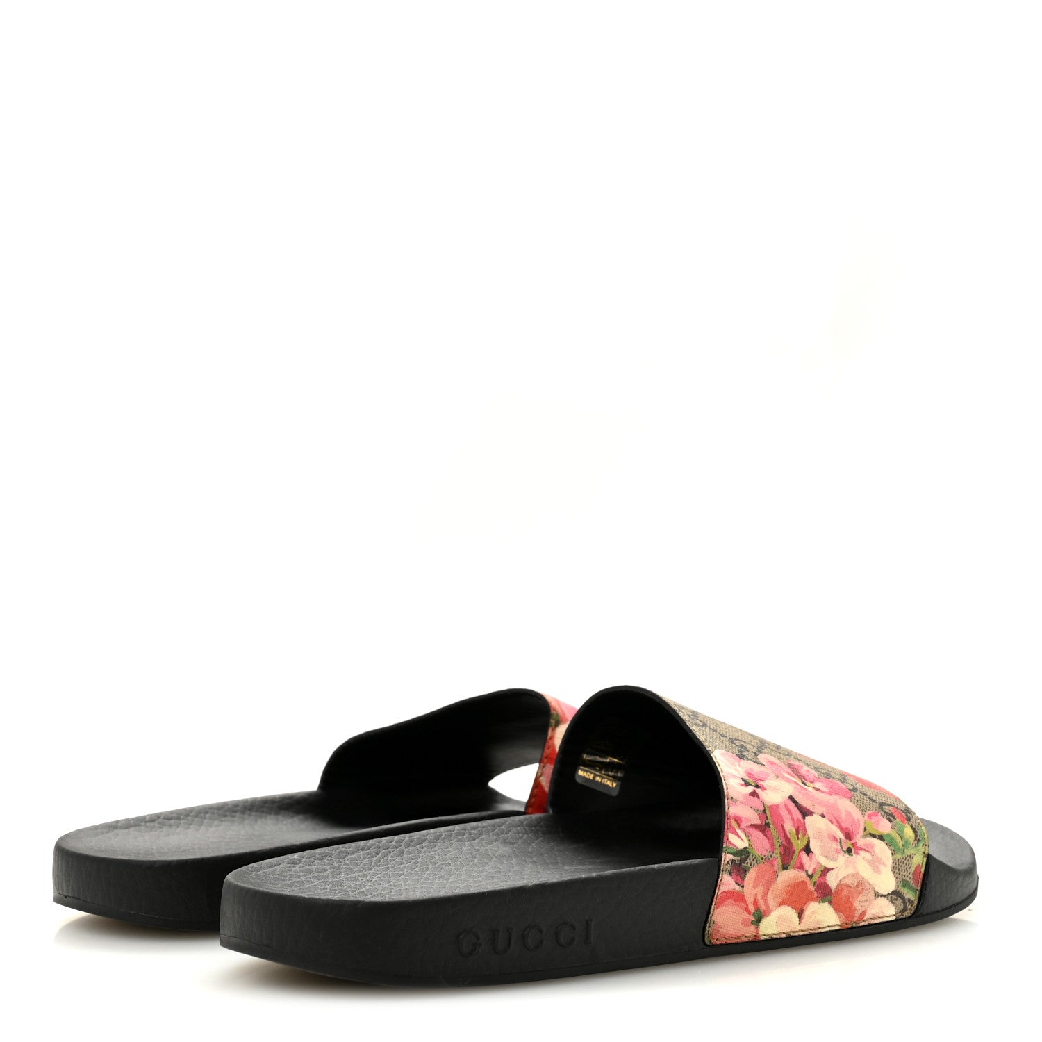 Gucci GG Supreme Monogram Blooms Slide Sandals 40 Beige Multicolor 5 of 10