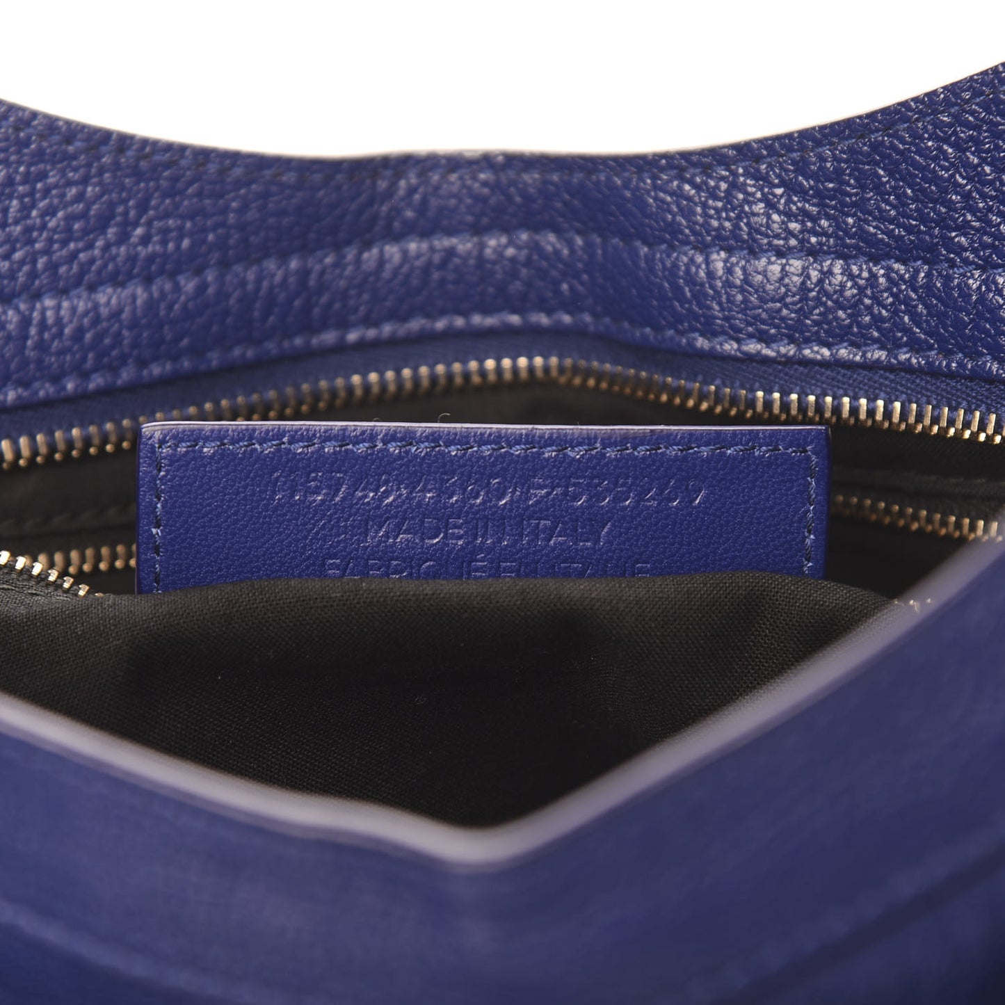 Chevre Gold Metallic Edge Hardware City Bleu Roi