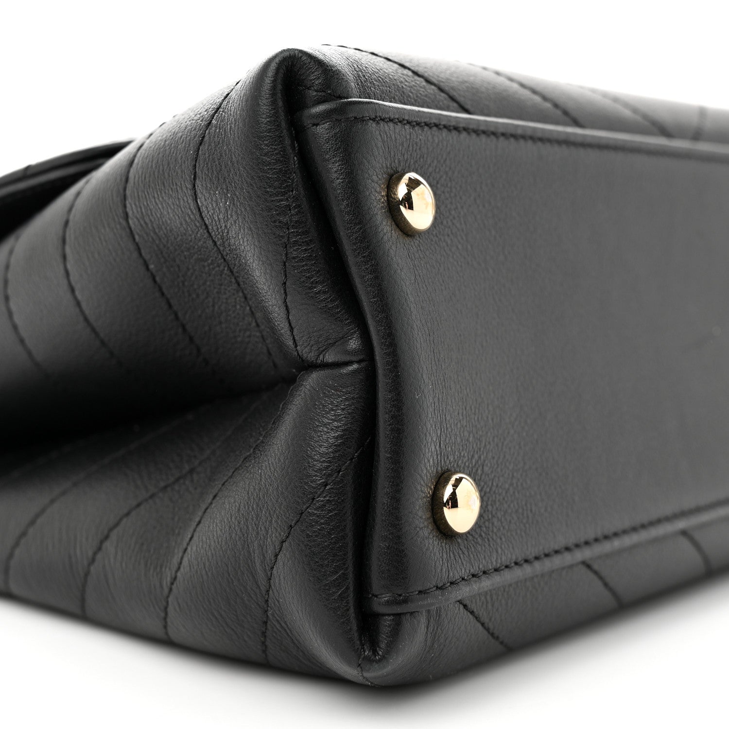 Chanel Grained Calfskin Small Chevron Chic Top Handle Flap Black 9 of 10
