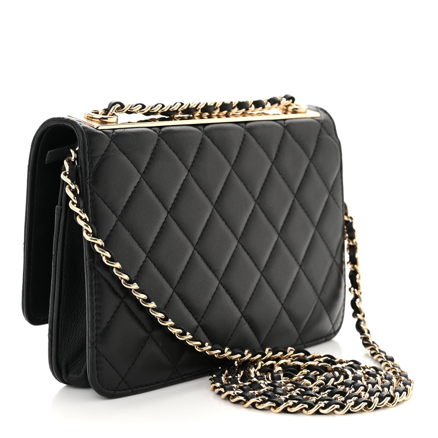 Chanel Lambskin Quilted Trendy CC Wallet On Chain WOC Black 3 of 11